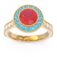 Halo Milgrain Pave Vedi Ring