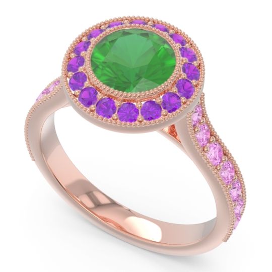 Halo Milgrain Pave Vedi Ring