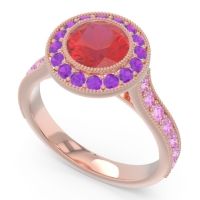 Halo Milgrain Pave Vedi Ring