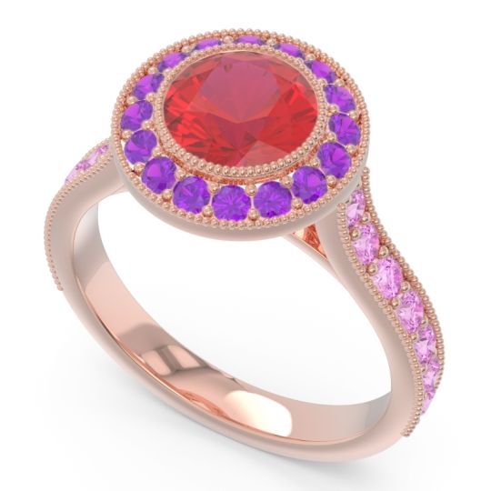 Halo Milgrain Pave Vedi Ring