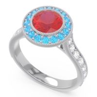 Halo Milgrain Pave Vedi Ring