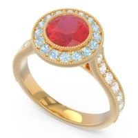 Halo Milgrain Pave Vedi Ring