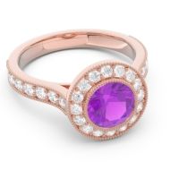 Halo Milgrain Pave Vedi Ring