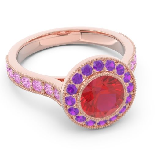 Halo Milgrain Pave Vedi Ring
