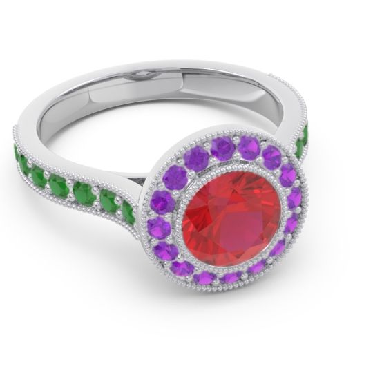 Halo Milgrain Pave Vedi Ring