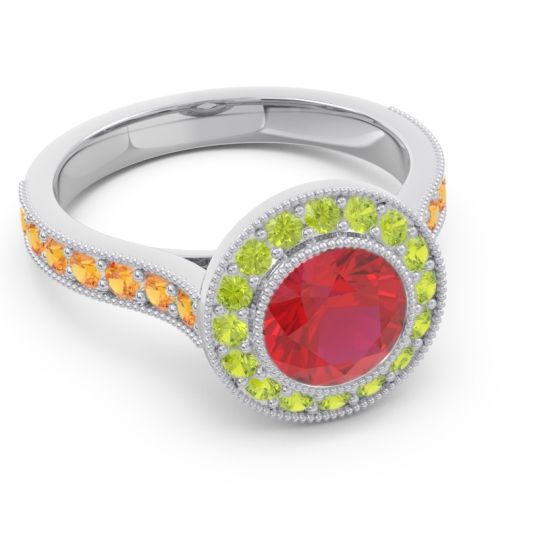 Halo Milgrain Pave Vedi Ring