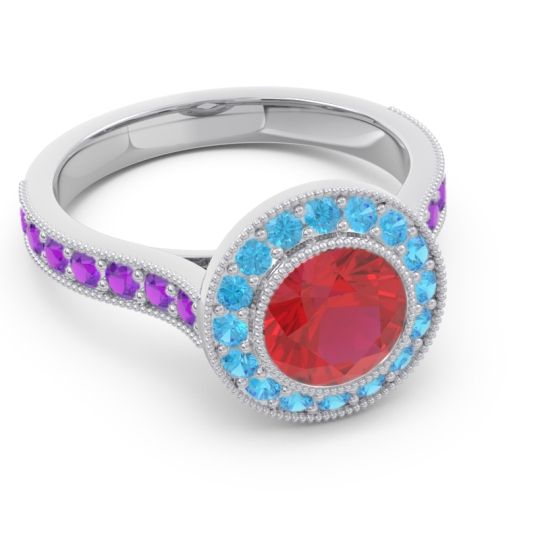 Halo Milgrain Pave Vedi Ring