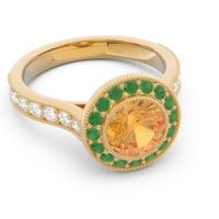 Halo Milgrain Pave Vedi Ring