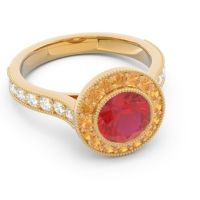 Halo Milgrain Pave Vedi Ring