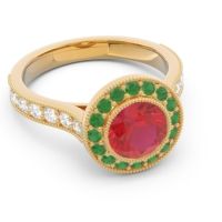 Halo Milgrain Pave Vedi Ring