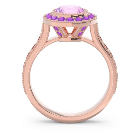 Halo Milgrain Pave Vedi Ring