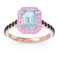 Halo Pave Emerald Cut Maragata Ring