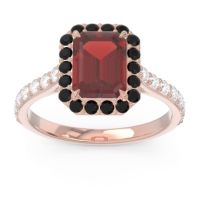 Halo Pave Emerald Cut Maragata Ring