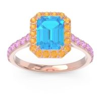 Halo Pave Emerald Cut Maragata Ring