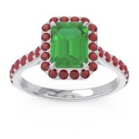 Halo Pave Emerald Cut Maragata Ring