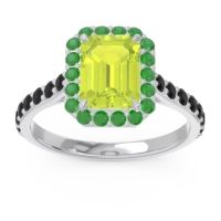 Halo Pave Emerald Cut Maragata Ring