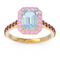 Halo Pave Emerald Cut Maragata Ring
