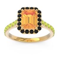 Halo Pave Emerald Cut Maragata Ring