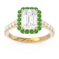 Halo Pave Emerald Cut Maragata Ring