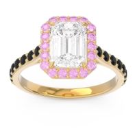 Halo Pave Emerald Cut Maragata Ring