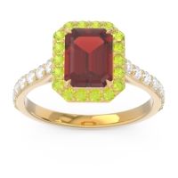 Halo Pave Emerald Cut Maragata Ring