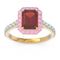 Halo Pave Emerald Cut Maragata Ring