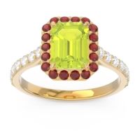 Halo Pave Emerald Cut Maragata Ring