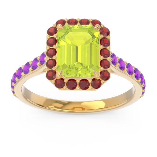 Halo Pave Emerald Cut Maragata Ring