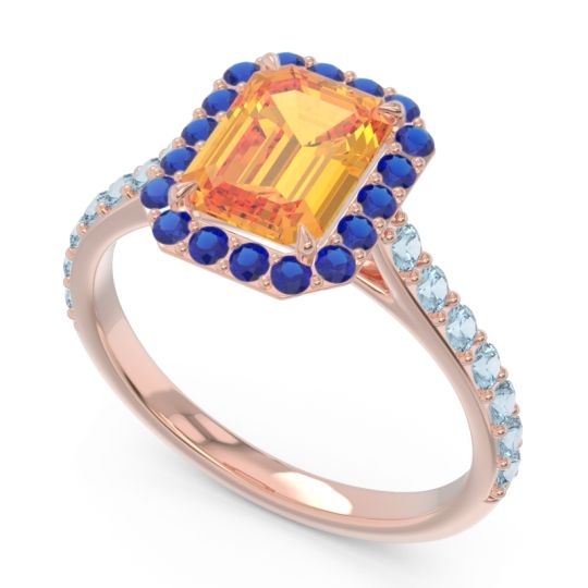 Halo Pave Emerald Cut Maragata Ring