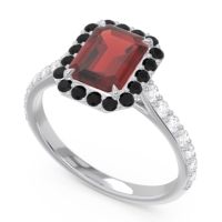 Halo Pave Emerald Cut Maragata Ring