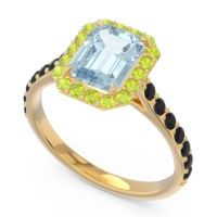 Halo Pave Emerald Cut Maragata Ring