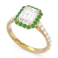 Halo Pave Emerald Cut Maragata Ring