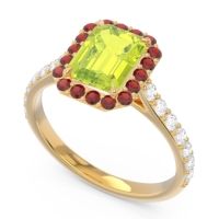 Halo Pave Emerald Cut Maragata Ring