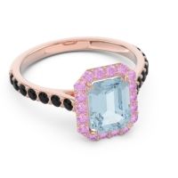 Halo Pave Emerald Cut Maragata Ring