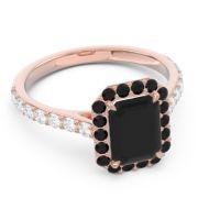 Halo Pave Emerald Cut Maragata Ring