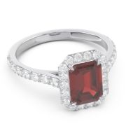 Halo Pave Emerald Cut Maragata Ring