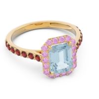 Halo Pave Emerald Cut Maragata Ring