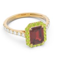 Halo Pave Emerald Cut Maragata Ring