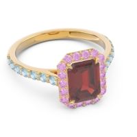 Halo Pave Emerald Cut Maragata Ring