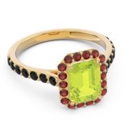 Halo Pave Emerald Cut Maragata Ring