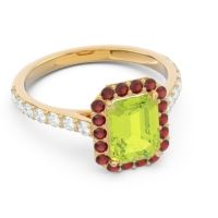 Halo Pave Emerald Cut Maragata Ring
