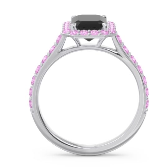 Halo Pave Emerald Cut Maragata Ring