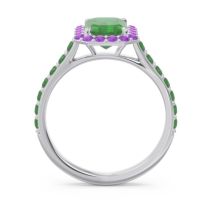 Halo Pave Emerald Cut Maragata Ring