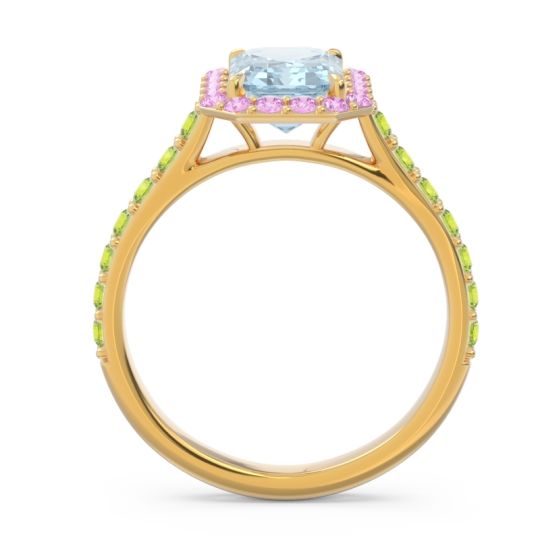 Halo Pave Emerald Cut Maragata Ring