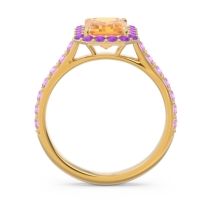Halo Pave Emerald Cut Maragata Ring