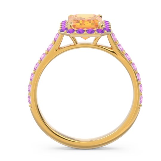 Halo Pave Emerald Cut Maragata Ring