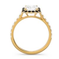 Halo Pave Emerald Cut Maragata Ring