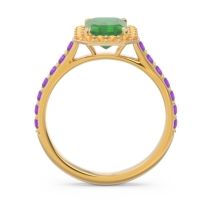 Halo Pave Emerald Cut Maragata Ring