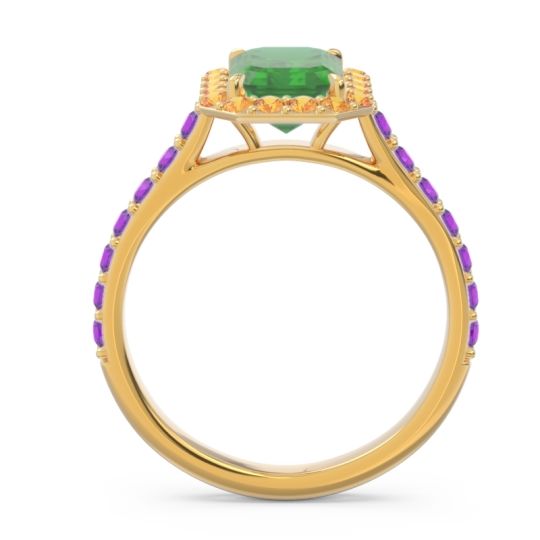 Halo Pave Emerald Cut Maragata Ring