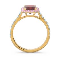 Halo Pave Emerald Cut Maragata Ring